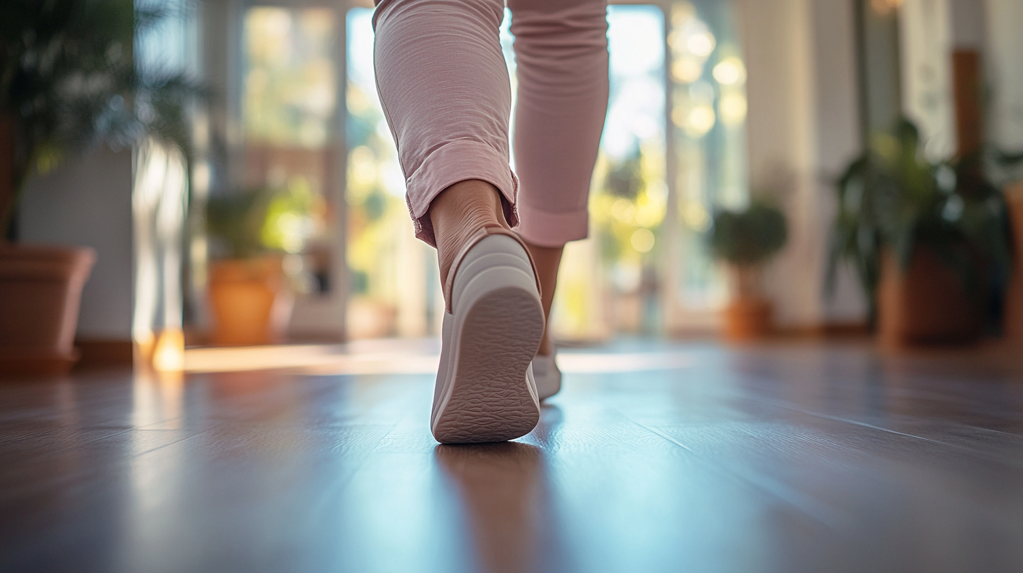 Възрастен човек прави упражнения на открито в природа